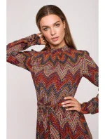 S291 Maxi šaty s aztéckou potlačou - model 1 S291 Maxi šaty s aztéckou potlačou - model 1