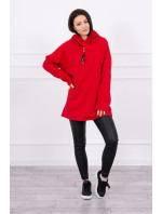 Tunika so zipsom na kapucni Oversize červená