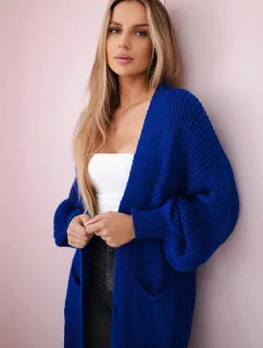 Sveter dlhý sveter chrpová modrá