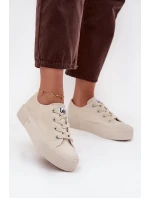 Trampki Damskie Na Platformie LEE ISLA C WOMEN LOW 50253001.35E Beżowe