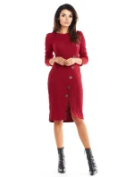 Denné dámske šaty A342 bordó - Awama