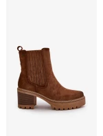 Dámske členkové topánky na podpätku Eco Suede Insulated Dark Brown Nevitas Dámske členkové topánky na podpätku Eco Suede Insulated Dark Brown Nevitas