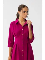 Dámske košeľové šaty S351 Plum - Stylove