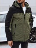 Pánska zimná bunda s odnímateľnou kapucňou zelená FashionStreet TX4913
