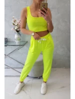 Set top+nohavice žltá neónová