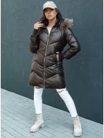 Dámska prešívaná zimná bunda z umelej kožušiny s kapucňou LAGOON hnedá FashionStreet TY4500 Dámska prešívaná zimná bunda z umelej kožušiny s kapucňou LAGOON hnedá FashionStreet TY4500
