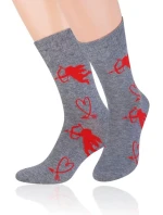 Vzorované pánske ponožky Steven art.136 Srdiečka