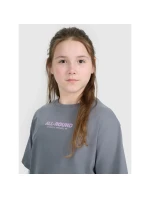 Dievčenské tričko oversize s potlačou 4F 4FJWAW25TTSHF2387-23S