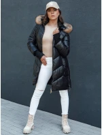 Dámska prešívaná zimná bunda z umelej kožušiny s kapucňou LAGOON black FashionStreet TY4499