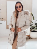 Dámska zimná bunda CASSERIE prešívaná s kapucňou svetlo béžová FashionStreet TY4926 Dámska zimná bunda CASSERIE prešívaná s kapucňou svetlo béžová FashionStreet TY4926