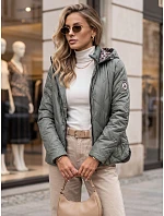 Dámska prechodná bunda s kapucňou, zelená, FashionStreet TY5775 Dámska prechodná bunda s kapucňou, zelená, FashionStreet TY5775
