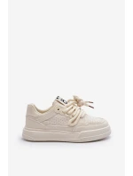 Damskie Sneakersy Eko Skórzane Beżowe Avanalis