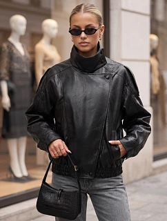 Dámska čierna bunda FashionStreet TY5960