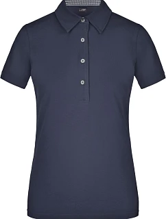Daiber JN 969 Dámske piqué polo „Plain“ 02.0969 tmavomodrá/tmavomodrá/biela