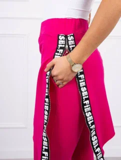 Nohavice/oblek s nápisom selfie fuchsiová