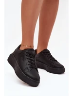 Sneakersy Damskie Na Platformie Big Star SS274244 Czarne