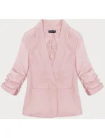 Tenká bunda v špinavej ružovej farbe s volánovými rukávmi (22-356) Tenká bunda v špinavej ružovej farbe s volánovými rukávmi (22-356)