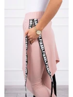 Nohavice/oblek s nápisom selfie tmavo púdrovo ružové