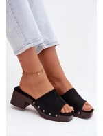 Dámské sandály na klíně s zlatými přezkami Černé Davessa