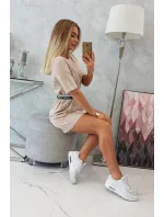 Šaty s ozdobným pásikom béžovej Šaty s ozdobným pásikom béžovej