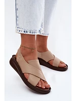 Zazoo 40392 Kožené dámské sandály Cappucino