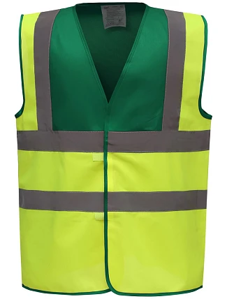 Bezpečnostná vesta Yoko HVW 100 Hi-Vis 79.W100, farba paramedic green/hi vis yellow