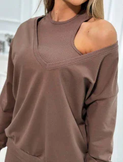 3-dielny set blúzka + top + legíny mocca