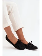 Mokasyny Damskie Z Frędzlami I Kokardką Czarne Olivianne