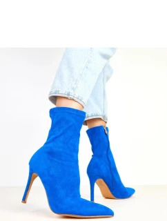 Dámske členkové čižmy na podpätku AX-121 Kráľovská modrá - COMER