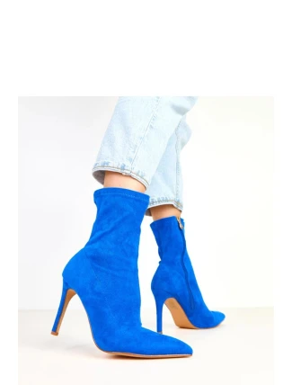Dámske členkové čižmy na podpätku AX-121 Kráľovská modrá - COMER