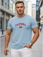 Pánske bavlnené tričko s potlačou „California“ v modrej farbe, FashionStreet NX5140R Pánske bavlnené tričko s potlačou „California“ v modrej farbe, FashionStreet NX5140R