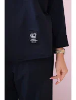 Bavlnená mikina nohavice set navy