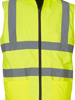 Yoko HV 008F Hi-Vis obojstranná fleecová vesta 79.008F hi vis yellow