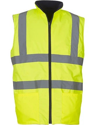 Yoko HV 008F Hi-Vis obojstranná fleecová vesta 79.008F hi vis yellow