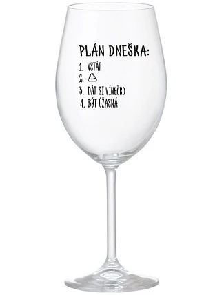 PLÁN DŇA - RISE - číry pohár na víno 350 ml