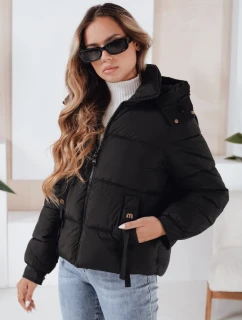 Dámska prešívaná zimná bunda s kapucňou čierna FashionStreet TY5064