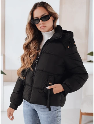 Dámska prešívaná zimná bunda s kapucňou čierna FashionStreet TY5064 Dámska prešívaná zimná bunda s kapucňou čierna FashionStreet TY5064
