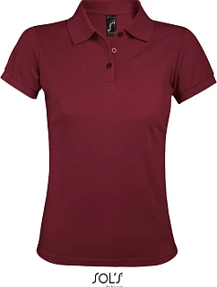 SOL'S Prime Women Dámske polo tričko z hrubej bavlny 25.0573 bordová