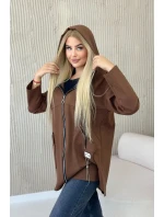 Punto Milano Zimná mikina s kapucňou hnedá