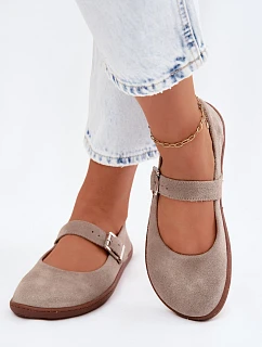 Baleríny Barefoot z přírodní semiš Zazoo 316 Cappuccino