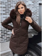 Dámska prešívaná bunda s kožušinou hnedá FashionStreet TY5222