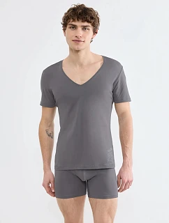 Pánske tričko SLG Base V Neck Shirt, sivé, Shiver – SLOGGI