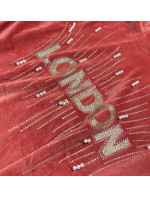 Velúrový dres v tehlovej farbe s aplikáciou (81217)