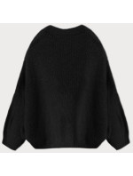 Ľahký čierny oversize sveter (59100)