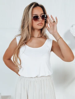 Dámsky základný top AGNETHAS bez ramienok biely FashionStreet RY2501