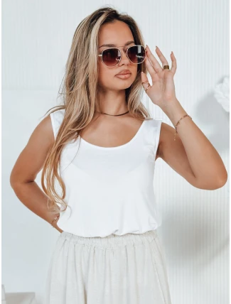 Dámsky základný top AGNETHAS bez ramienok biely FashionStreet RY2501