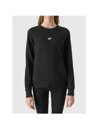 4F Juniorská dievčenská mikina z organickej bavlny bez kapucne