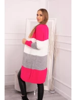 Pruhovaný sveter malinová + ružová