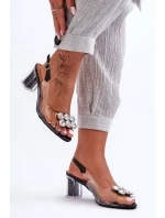 Sandały Transparentne Na Obcasie Czarne S.Barski MR1037-43