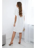Šaty s vreckami ecru